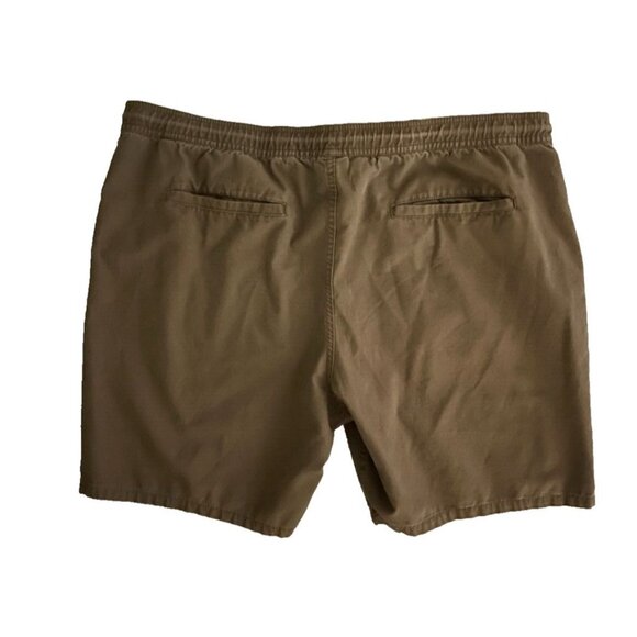 Merona Men's XL Khaki Shorts Elastic Waist Flat Front Pockets 41" X 7.5" Casual - Picture 2 of 3